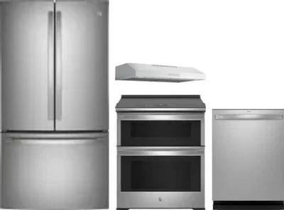 4 Piece Package Includes Refrigerator, Range, Hood And Dishwasher